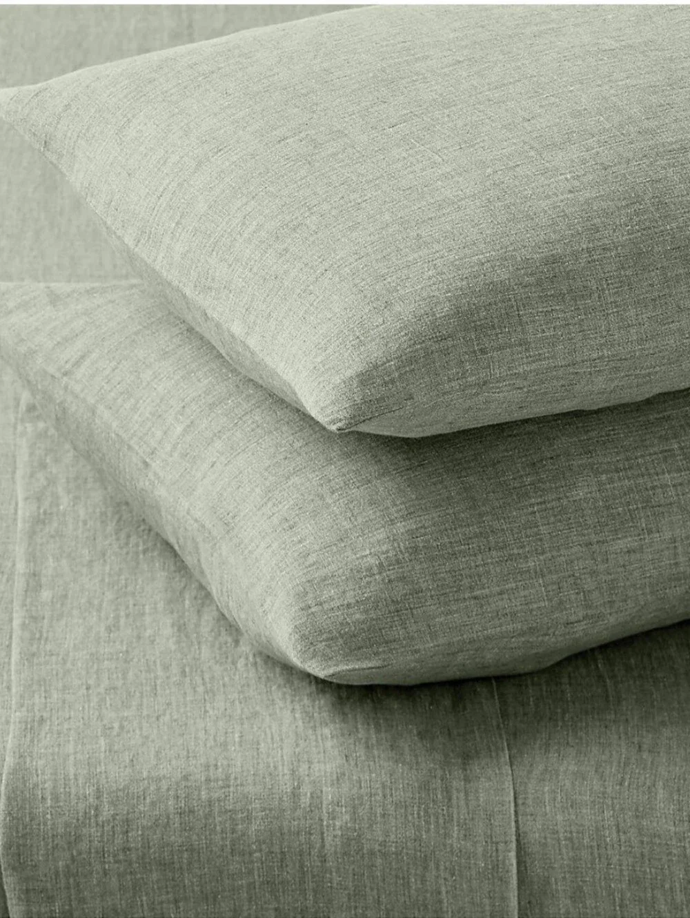 Premier Sage Green EUROPEAN FLAX™-Certified Heathered Linen Queen Sheet Set